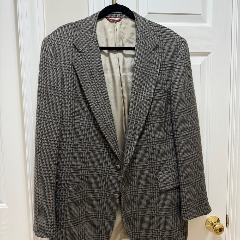 Jos. A. Bank Charcoal Checkered Blazer